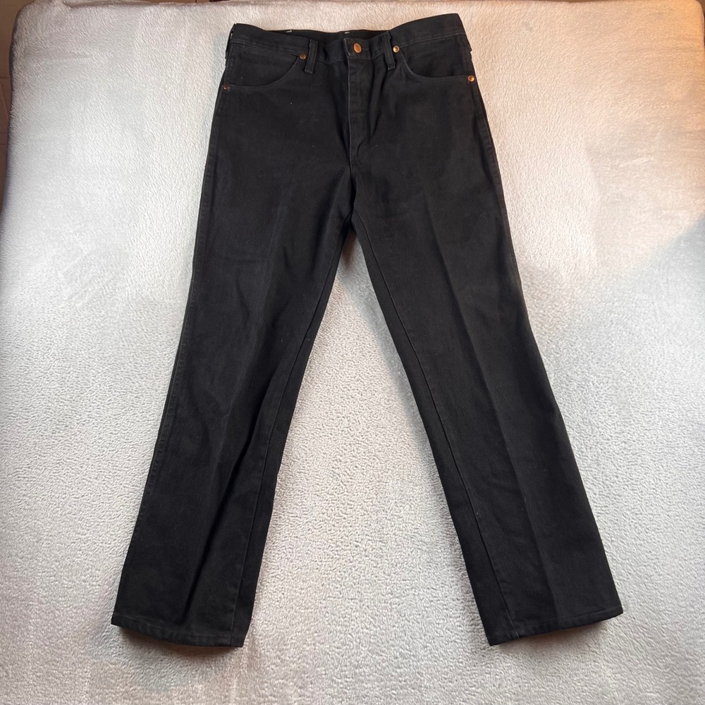 Wrangler 936WBK Cowboy Cut Slim Fit Jeans Mens 33x30 Black Made in USA Denim